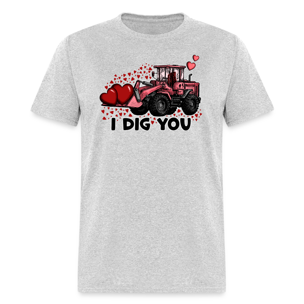 66027 1/4S I Dig You - Excavator TSHIRT - heather gray