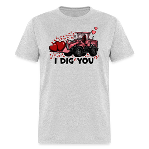 66027 1/4S I Dig You - Excavator TSHIRT - heather gray