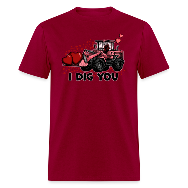 66027 1/4S I Dig You - Excavator TSHIRT - dark red