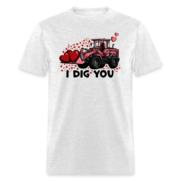 66027 1/4S I Dig You - Excavator TSHIRT - light heather gray