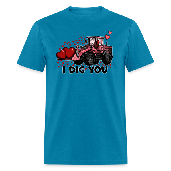 66027 1/4S I Dig You - Excavator TSHIRT - turquoise