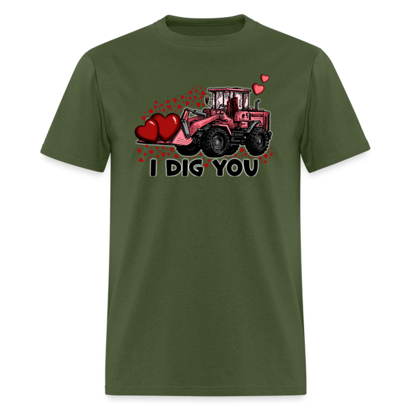 66027 1/4S I Dig You - Excavator TSHIRT - military green