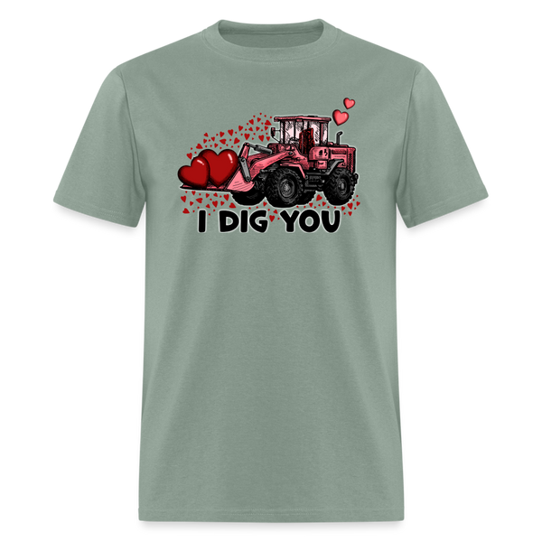 66027 1/4S I Dig You - Excavator TSHIRT - sage