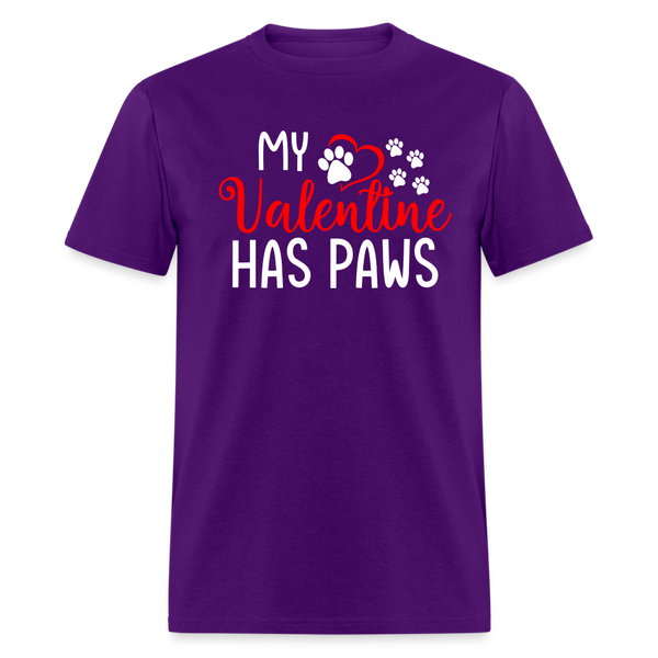 60063 My Valentine Has Paws TSHIRT - purple