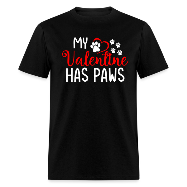 60063 My Valentine Has Paws TSHIRT - black