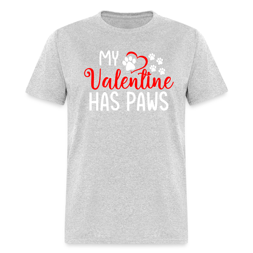 60063 My Valentine Has Paws TSHIRT - heather gray