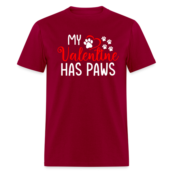 60063 My Valentine Has Paws TSHIRT - dark red