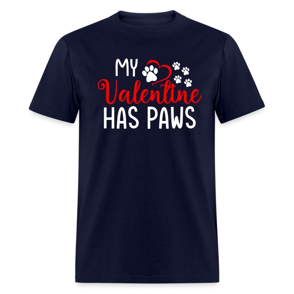 60063 My Valentine Has Paws TSHIRT - navy