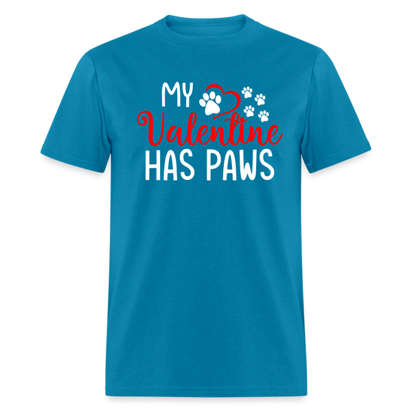 60063 My Valentine Has Paws TSHIRT - turquoise