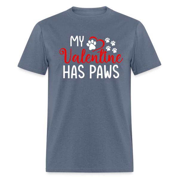 60063 My Valentine Has Paws TSHIRT - denim