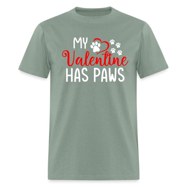 60063 My Valentine Has Paws TSHIRT - sage