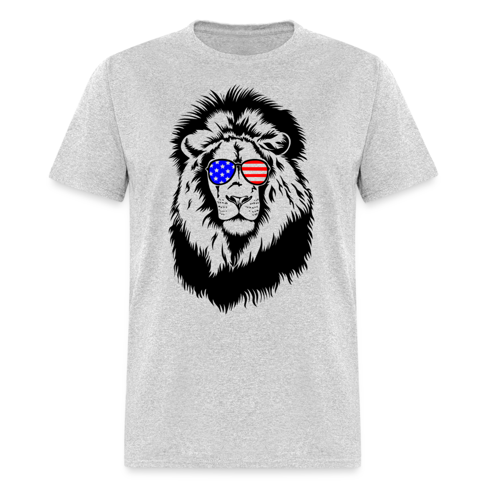 1603 1/4S Patriotic Lion TSHIRT - heather gray