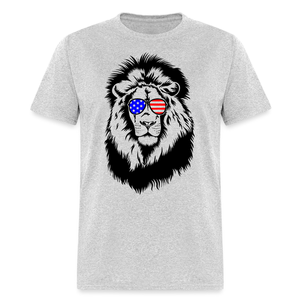 1603 1/4S Patriotic Lion TSHIRT - heather gray