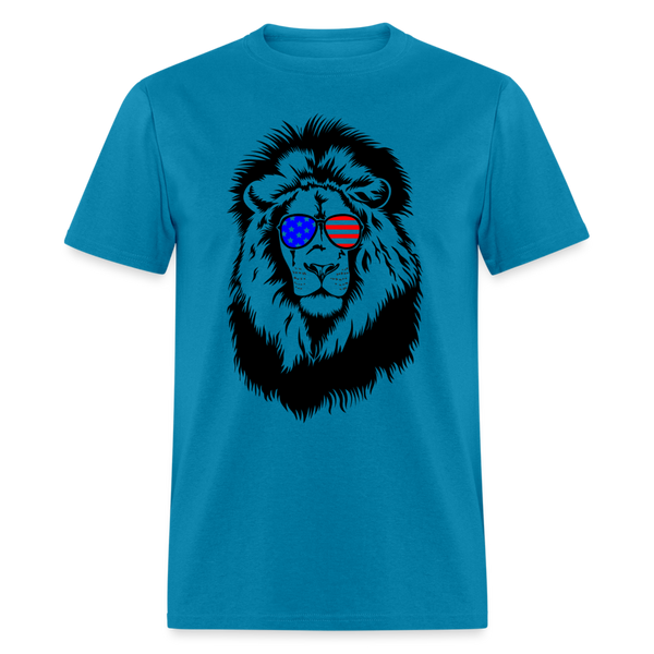 1603 1/4S Patriotic Lion TSHIRT - turquoise