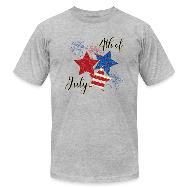 66033 July 4th Stars B&C TSHIRT - heather gray