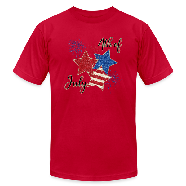 66033 July 4th Stars B&C TSHIRT - red