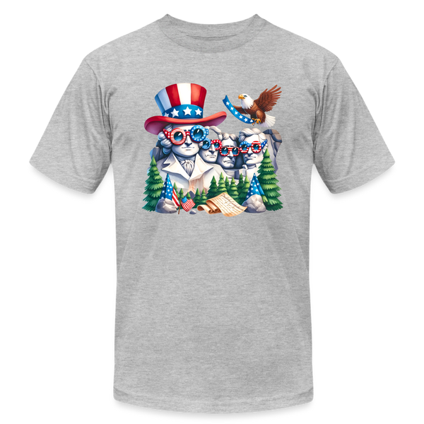 66035 Patriotic Rushmore Fun B&C TSHIRT - heather gray