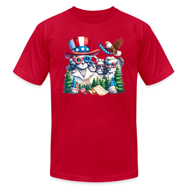 66035 Patriotic Rushmore Fun B&C TSHIRT - red