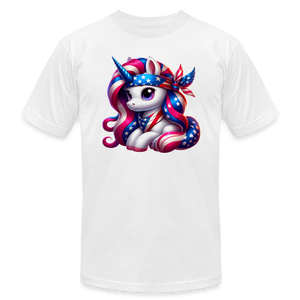 66037 Patriotic Unicorn Fun B&C TSHIRT - white