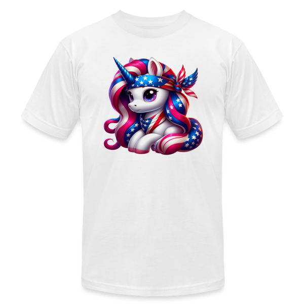 66037 Patriotic Unicorn Fun B&C TSHIRT - white