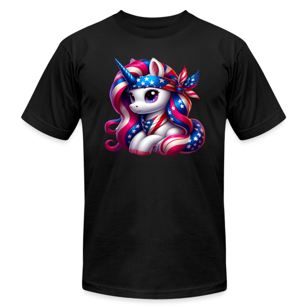 66037 Patriotic Unicorn Fun B&C TSHIRT - black