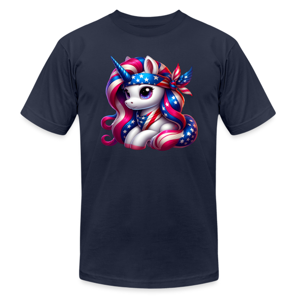 66037 Patriotic Unicorn Fun B&C TSHIRT - navy