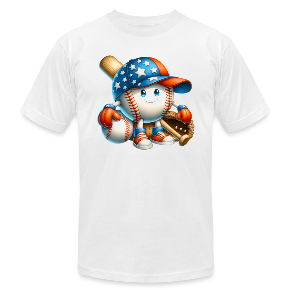 66038 Patriotic Baseballer Fun B&C TSHIRT - white