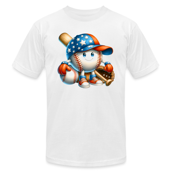 66038 Patriotic Baseballer Fun B&C TSHIRT - white