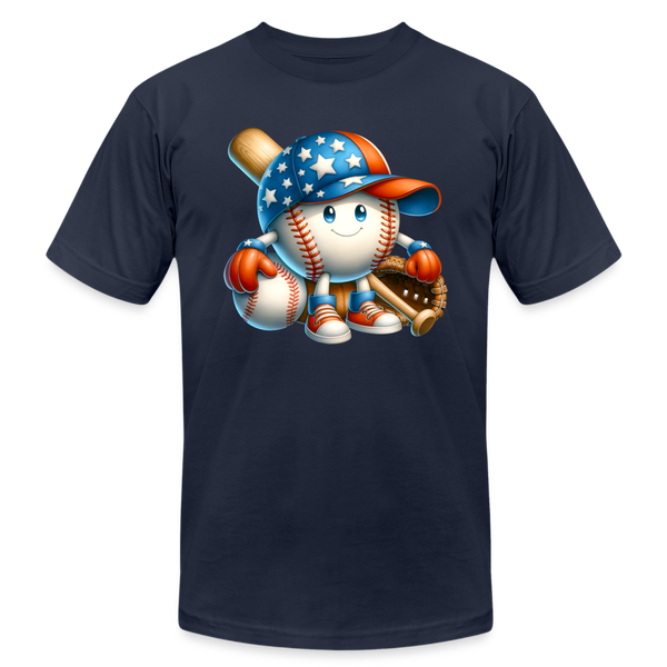 66038 Patriotic Baseballer Fun B&C TSHIRT - navy