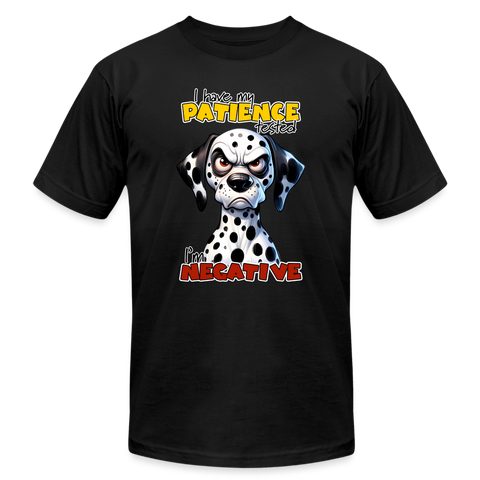 66041 Patience Tested - Dalmation B&C TSHIRT - black