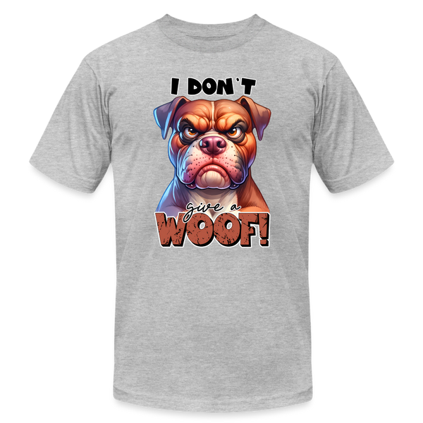 66045 Don't Give A Woof - Bulldog B&C TSHIRT - heather gray