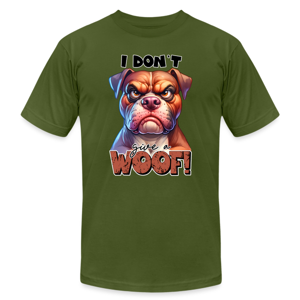 66045 Don't Give A Woof - Bulldog B&C TSHIRT - olive