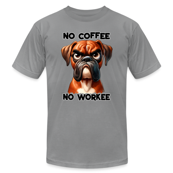 66043 No Coffee No Workee - Boxer B&C TSHIRT - slate