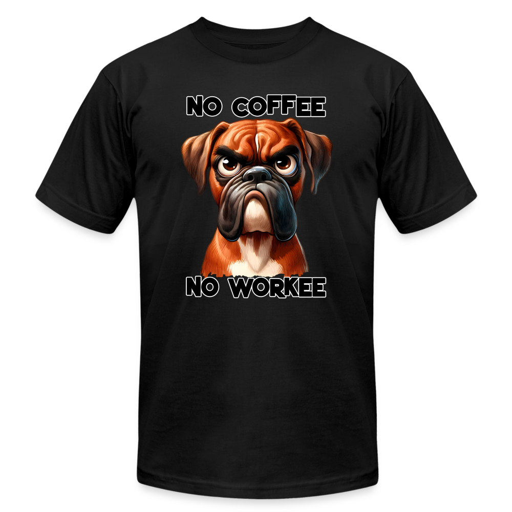 66043 No Coffee No Workee - Boxer B&C TSHIRT - black