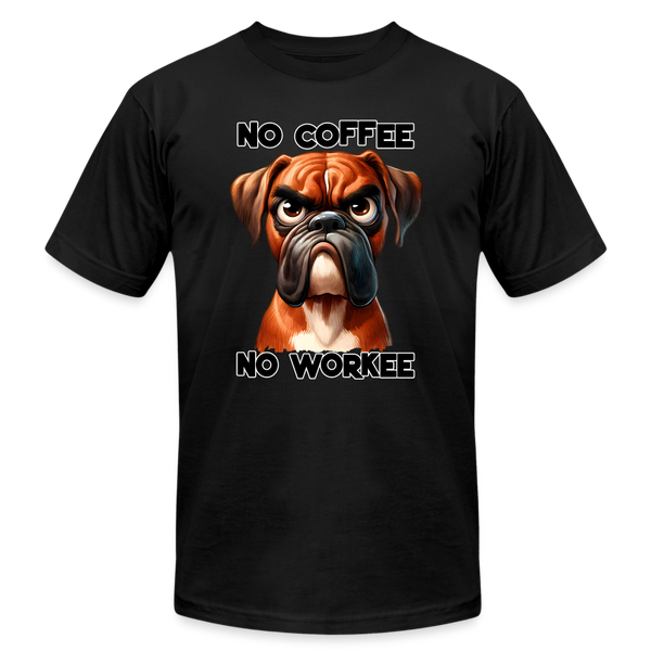 66043 No Coffee No Workee - Boxer B&C TSHIRT - black