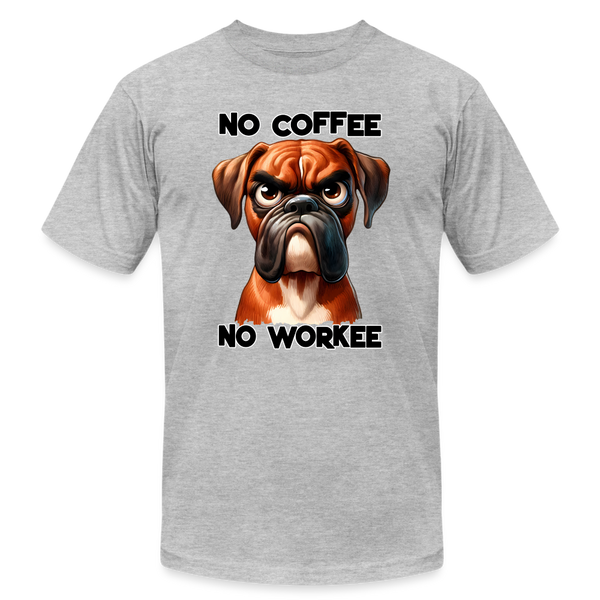 66043 No Coffee No Workee - Boxer B&C TSHIRT - heather gray