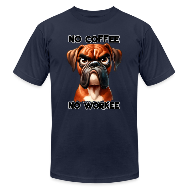 66043 No Coffee No Workee - Boxer B&C TSHIRT - navy