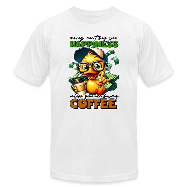 66047 Happiness Buying Coffee - Duck B&C TSHIRT - white