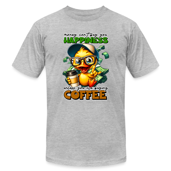 66047 Happiness Buying Coffee - Duck B&C TSHIRT - heather gray