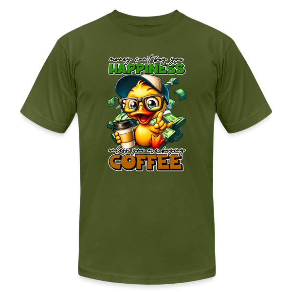 66047 Happiness Buying Coffee - Duck B&C TSHIRT - olive