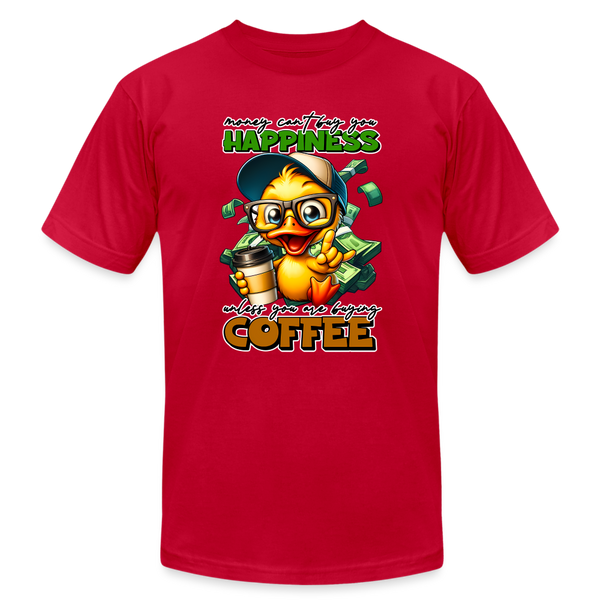 66047 Happiness Buying Coffee - Duck B&C TSHIRT - red