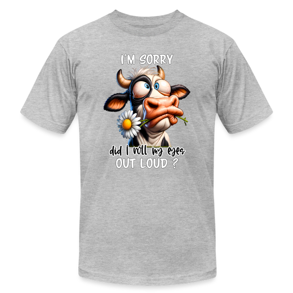 66049 Roll My Eyes - Cow B&C TSHIRT - heather gray