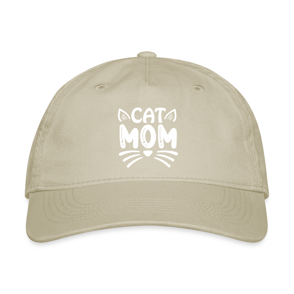 6001 Cat Mom ORGANIC BASEBALL CAP - khaki