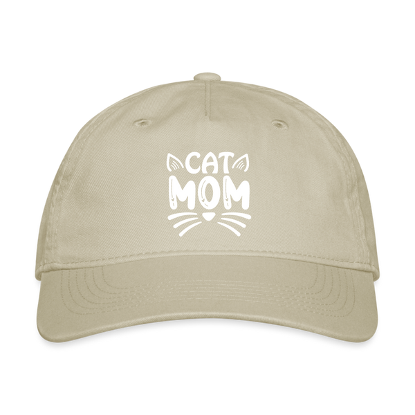 6001 Cat Mom ORGANIC BASEBALL CAP - khaki