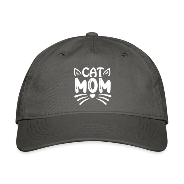 6001 Cat Mom ORGANIC BASEBALL CAP - charcoal