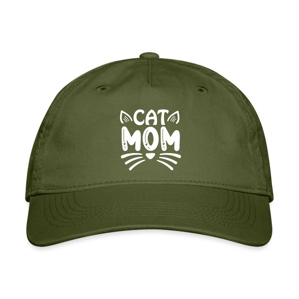 6001 Cat Mom ORGANIC BASEBALL CAP - olive green