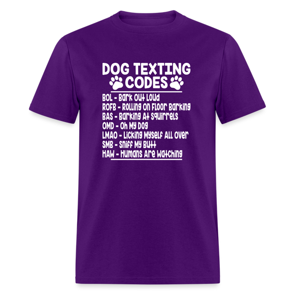 66051 Dog Texting Codes TSHIRT - purple