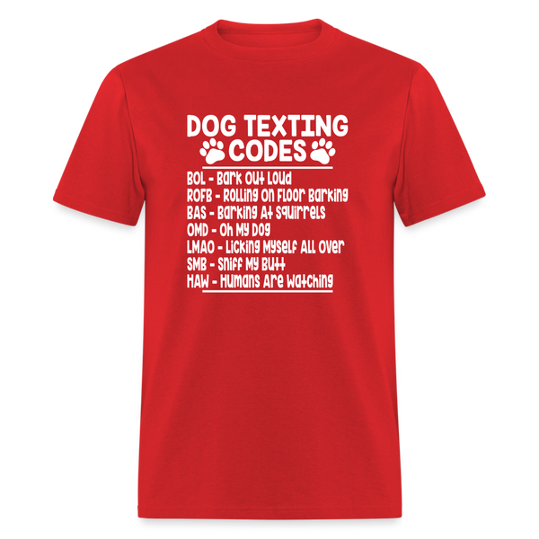 66051 Dog Texting Codes TSHIRT - red