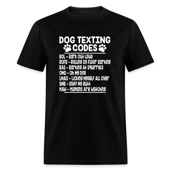 66051 Dog Texting Codes TSHIRT - black