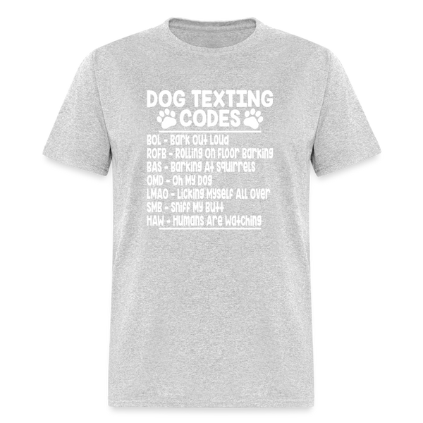 66051 Dog Texting Codes TSHIRT - heather gray